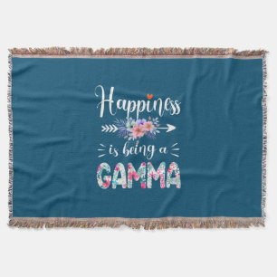 Mother Art Happiness Is Being A Gamma Birthday Throw Blanket