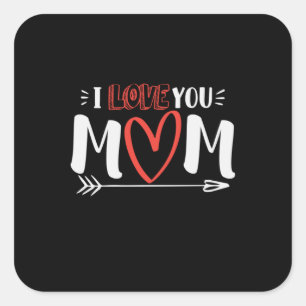 Mother Art I Love You Mommy Square Sticker
