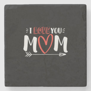 Mother Art I Love You Mommy Stone Coaster