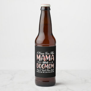 Mother Art Mama And Dog Mom Birthday Beer Bottle Label