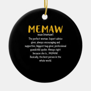 Mother Art Memaw Definition Ceramic Ornament