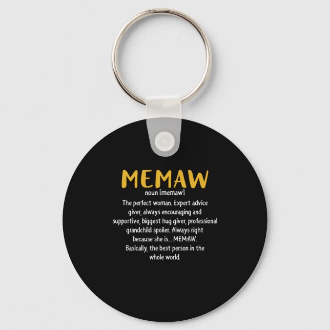 Mother Art Memaw Definition Keychain (Front)