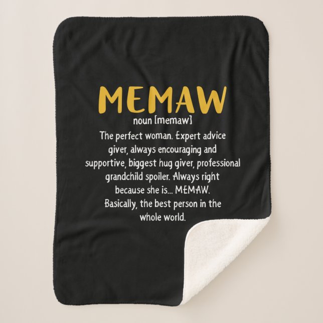 Mother Art Memaw Definition Sherpa Blanket (Front)