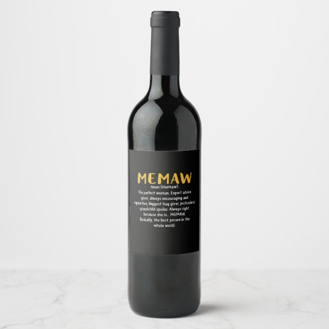 Mother Art Memaw Definition Wine Label (Front)