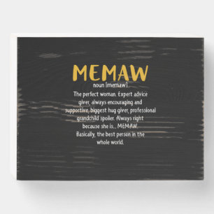 Mother Art Memaw Definition Wooden Box Sign