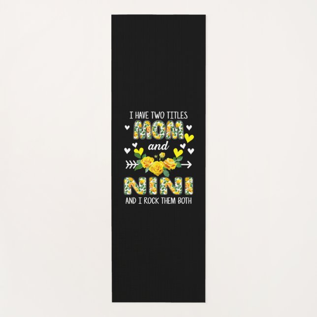 Mother Art | Mom And Nini Floral Birthday Yoga Mat (Front)