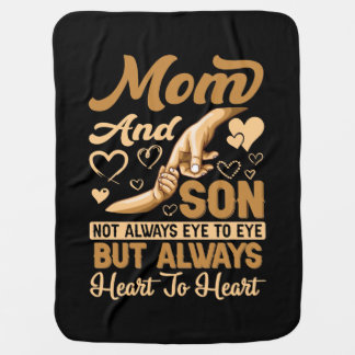 Mother Art | Mom and Son Heart To Heart Birthday Baby Blanket