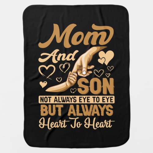 Mother Art  Mom and Son Heart To Heart Birthday Baby Blanket