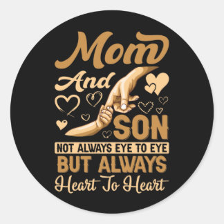 Mother Art | Mom and Son Heart To Heart Birthday Classic Round Sticker
