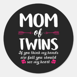 Mother Art | Mom Of Twins Birthday Classic Round Sticker