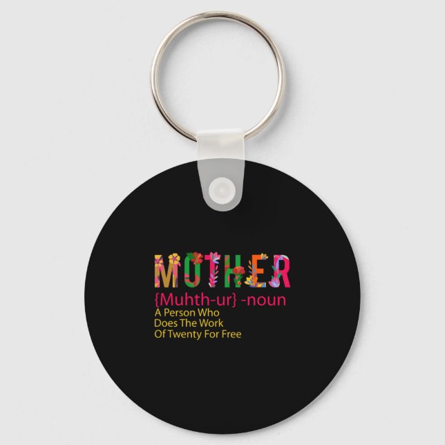 Mother Art Mother Flower Definition Keychain (Front)