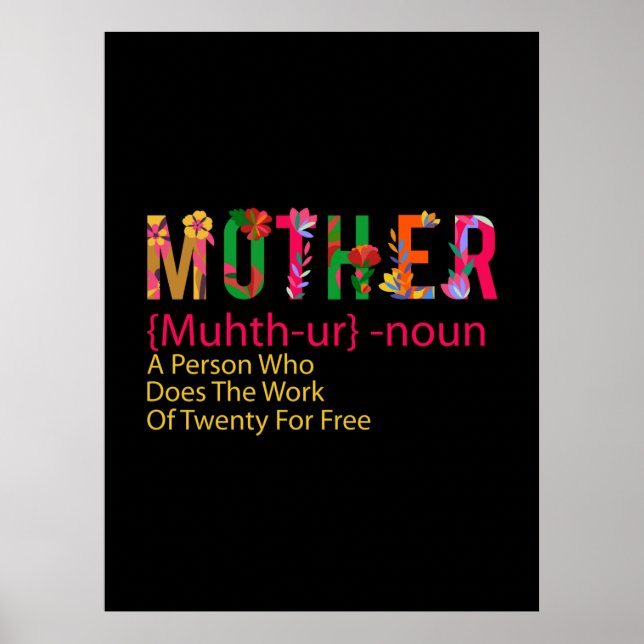 Mother Art Mother Flower Definition Poster (Front)