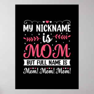 Mother Art My Nickname is Mom Birthday Poster