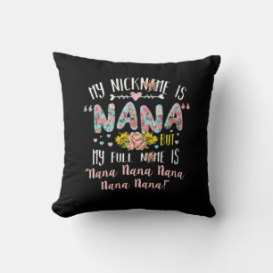 Mother Art   My Nickname Is Nana Birthday Throw Pillow