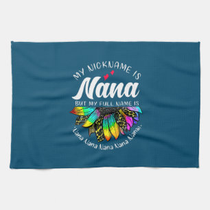 Mother Art My Nickname Is Nana Sunflower Xmas Kitchen Towel
