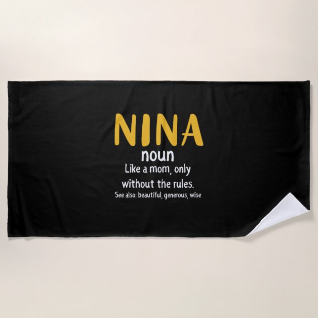 Mother Art Nina Definition Beach Towel (Front)