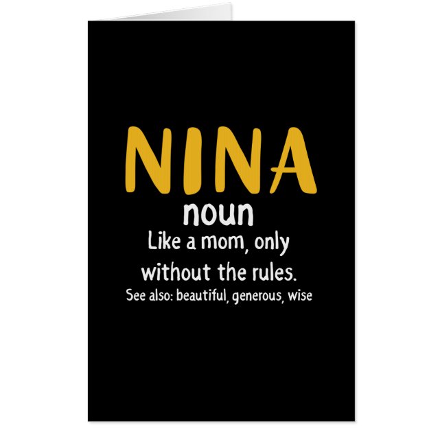 Mother Art Nina Definition Card (Front)