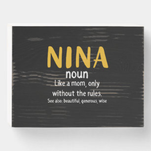 Mother Art Nina Definition Wooden Box Sign