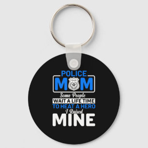 Mother Art Proud Police Mom Keychain