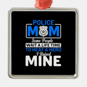 Mother Art Proud Police Mom Metal Ornament