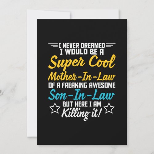 Mother Art Super Cool Mother In Law Invitation