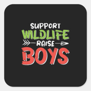 Mother Art Support Wildlife Raise Boys Square Sticker