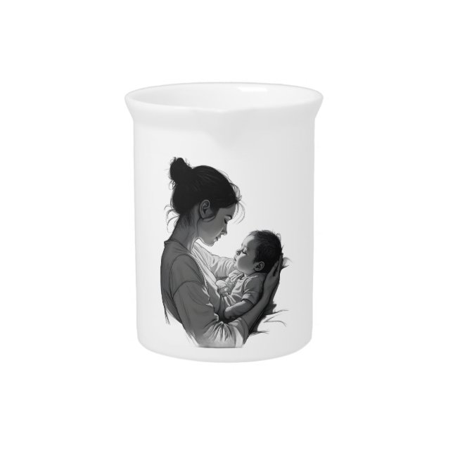 Mother & Baby artwork Beverage Pitcher (Front)