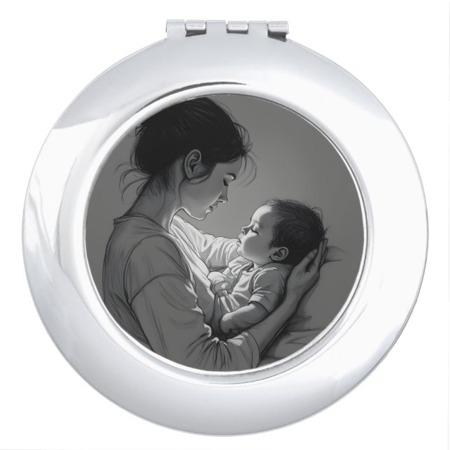 Mother & Baby artwork Compact Mirror (Front)