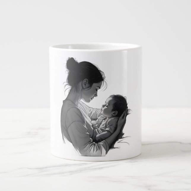 Mother & Baby artwork Giant Coffee Mug (Front)