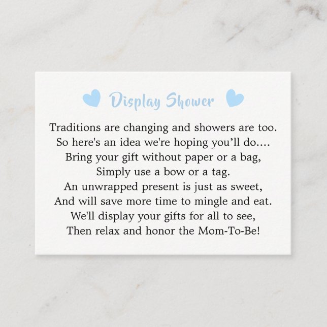 Mother Baby Cute Owl Baby Boy Shower Display Enclosure Card (Front)