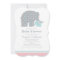 Mother Baby Elephant Pink Aqua Baby Shower