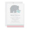 Mother Baby Elephant Pink Aqua Baby Shower