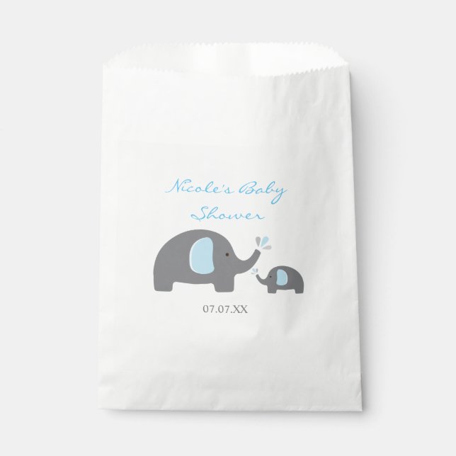 Mother & Baby Elephant Shower Party Favor Bags (Front)