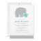 Mother Baby Elephant Teal Gray Baby Shower