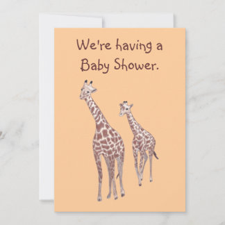 Mother & Baby Giraffes Custom Baby Shower Invites