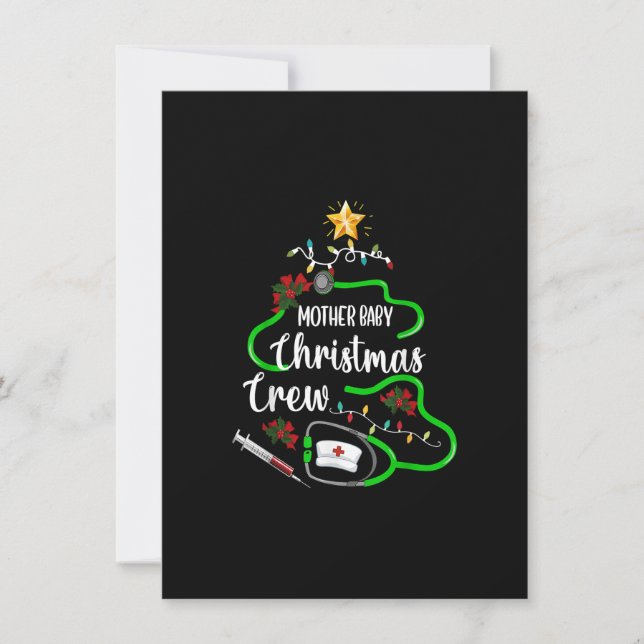 MOTHER BABY Nurse Christmas Crew Nurse Squad Xmas  Invitation (Front)