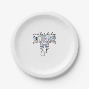 Mother Baby Nurse Floral Bow Shirt Design_1 Paper Plates