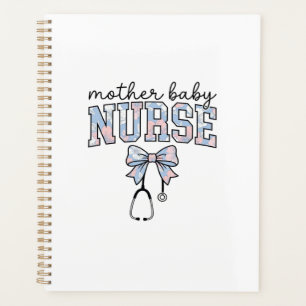 Mother Baby Nurse Floral Bow Shirt Design_1 Planner