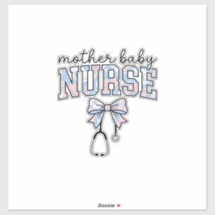 Mother Baby Nurse Floral Bow Shirt Design_1 Sticker