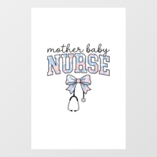 Mother Baby Nurse Floral Bow Shirt Design_1 Window Cling