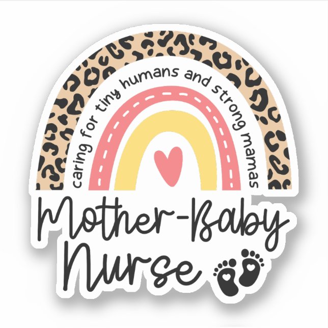 Mother Baby Nurse Rainbow Postpartum Nurse Gift Sticker (Front)