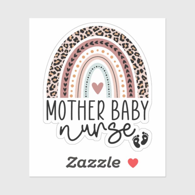 Mother Baby Nurse Rainbow, Postpartum Nurse Sticker (Sheet)