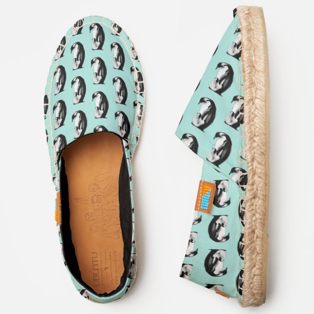 Mother & Baby Penguin Ubuntu Blue Canvas Espadrilles (Side)