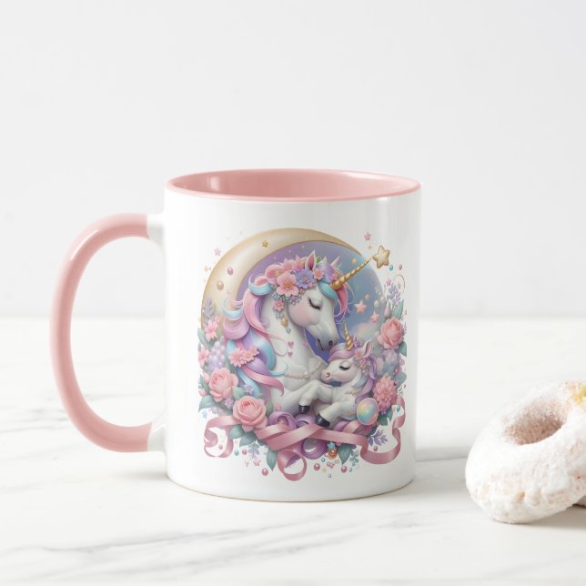 Mother & Baby Unicorn Mug (With Donut)