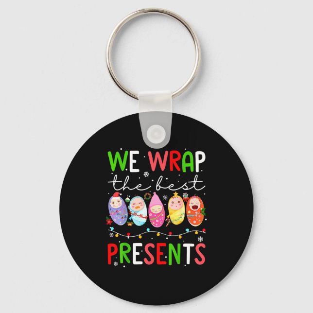 Mother Baby Unit Christmas Labor And Delivery Nurs Keychain (Front)