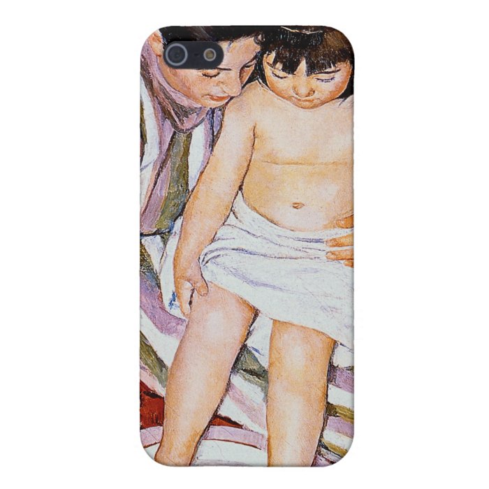 Mother bathing child bath art by Mary Cass iPhone 5 Cover