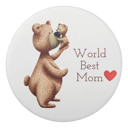 Mother Bear with Cub World Best Mom Eraser