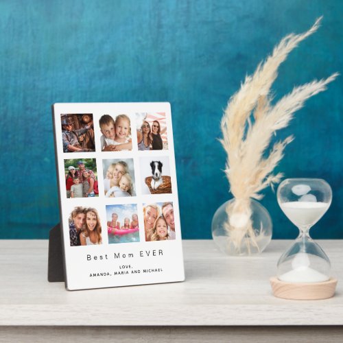 Mother best mom photo family collage white plaque