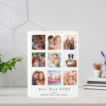 Mother Best Mom white photo collage Wooden Box Sign<br><div class="desc">Make your own unique family photo collage as a gift for your mother.  Use four,  9 of your favorite photos of your mom,  family,  friends or pet! With the text: Best Mom EVER. Personalize and add your names.White background,  black text. Perfect as a birthday,  Christmas or Mother's Day gift.</div>