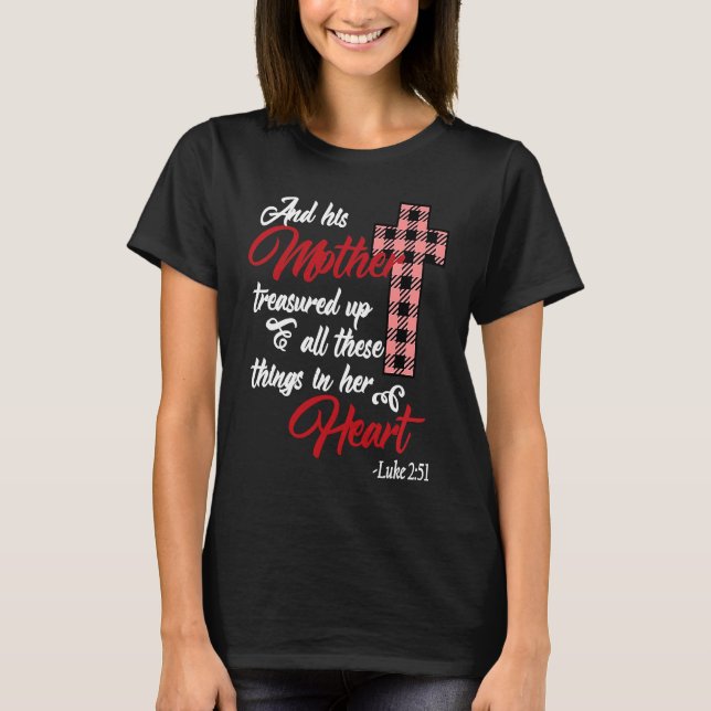 Mother Bible Quote Christian Religious Mom Cross M T-Shirt (Front)